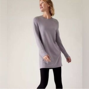 Athleta Coaster Luxe Sweatshirt Dress in Lilac Purple SZ S